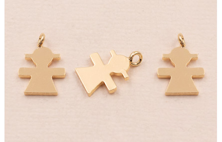 Cogante Niña 12*9mm Acero Inoxidable Baño Oro