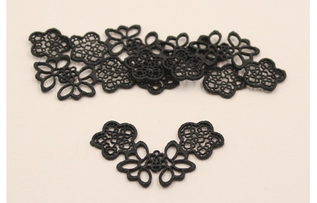 Conjunto de 3 flores 26.5*45 Negro mate