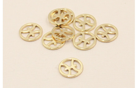 Disco 10mm signo Zodiaco Piscis Oro