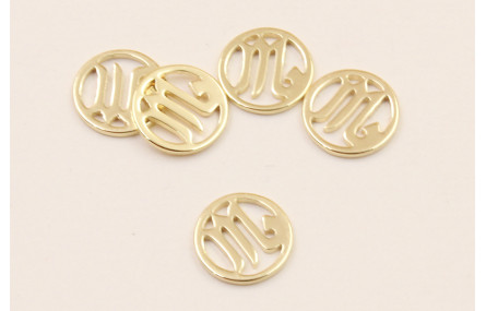 Disco 10mm signo Zodiaco Escorpio Oro