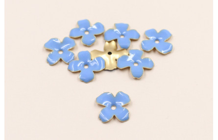 Cuenta Flor 15mm esmaltada Azul intenso