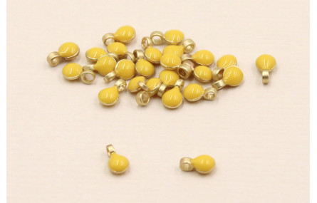 Disco de 3mm con esmalte Amarillo  con arandela