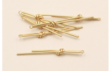 Colgante nudo doble 52mm Dorado Mate