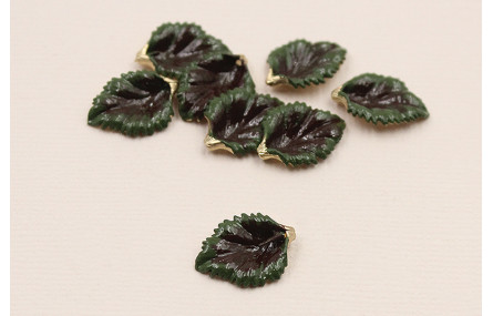 Pieza Hoja 17*12mm esmalte manual verde