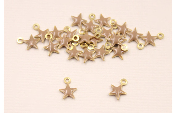 Cuenta Estrella 6mm esmalte Visón