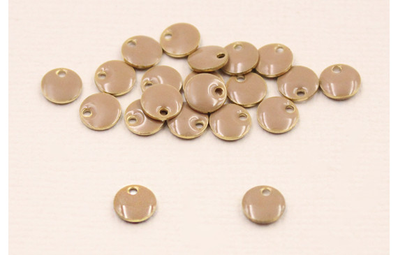 Cuenta Disco esmaltado 6mm Visón