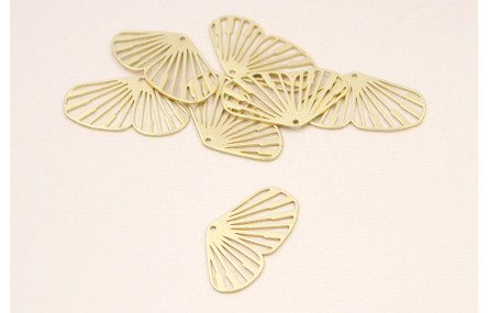 Cuenta Ala Mariposa 27*15mm Dorado Mate