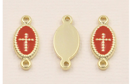 Colgante Stainless Steel: 15*10 Cruz Rosa