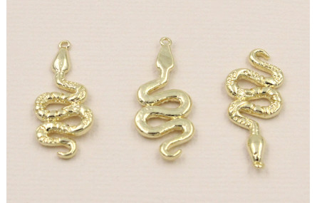 Colgante Serpiente 25*10*1,5mm Dorado