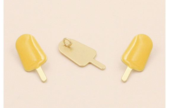 Cuenta Polo 18*8mm D.Mate esmalte Amarillo