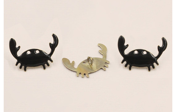 Cuenta Cangrejo 21*13 Anilla esmalte Negro