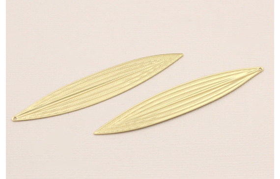 Cuenta Hoja Alargada 75*14mm Dorado Mate