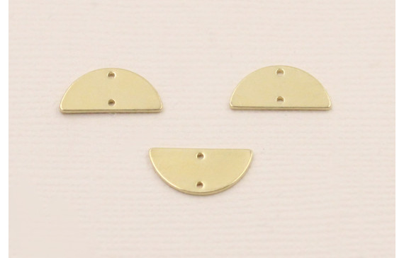 Cuenta Semicirculo de 15mm Dorado