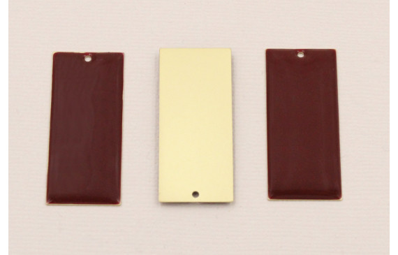 Cuenta Rectangulo 38*15 D.Mate Esmalte Rojo Sangre