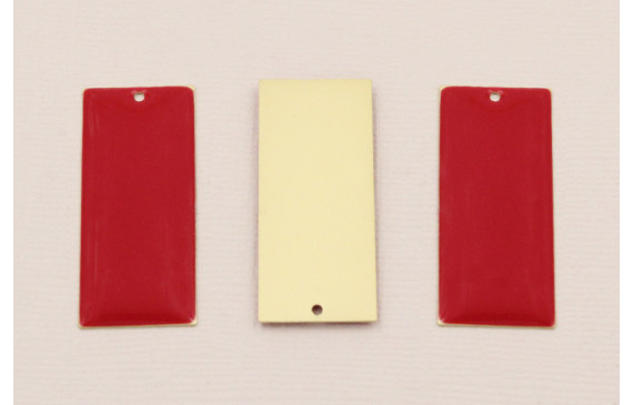 Cuenta Rectangulo 38*15 D.Mate Esmalte Rojo