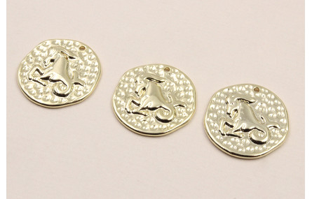 Medalla 16mm latón Dorado Horóscopo TAURO