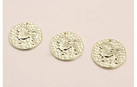 Medalla 16mm latón Dorado Horóscopo LEO