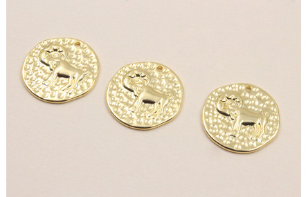 Medalla 16mm latón Dorado Horóscopo CAPRICORNIO
