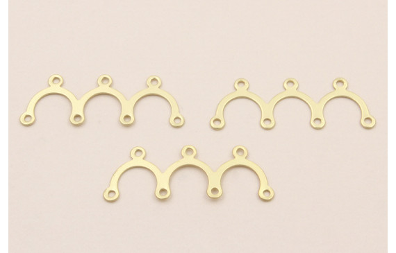 Cuenta Triple puente 25*10mm Dorado Mate