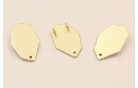 Cuenta Hexágono 2 anillas trasera 20*13mm O.Mate