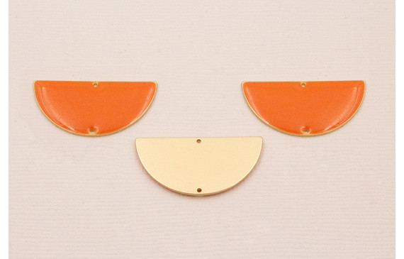 Semicirculo Esmaltado 31*16 Dorado Mate y Caldera