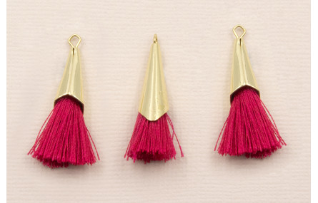 Casquilla metálica Oro con fleco Rosa 20+20mm