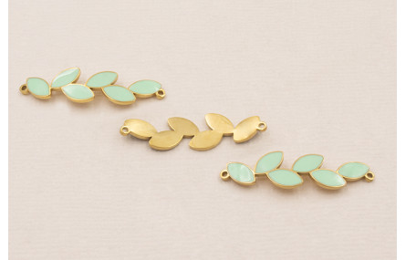 Entrepieza Pétalos 35*800 Acero Inox. Oro Turquesa