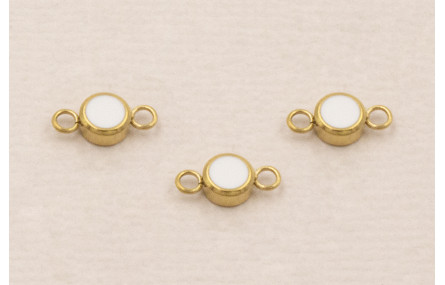 Entrepieza Acero Inox. Disco de 4mm Oro y Blanco