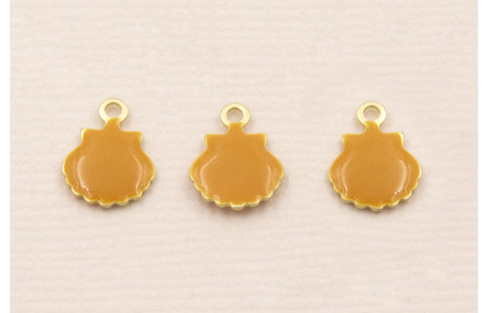 Colgante concha 10*8mm Dodado Mate  Mostaza