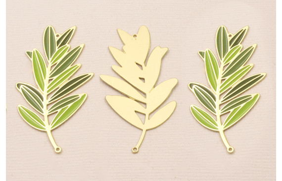 Pieza Rama Oro Mate esmalte 50*25 Esmaltes verdes