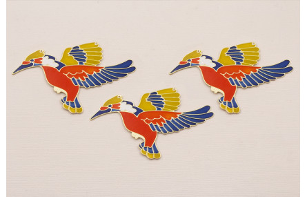 Pieza Aguila Plana 70*45mm Oro Mate y Esmalte