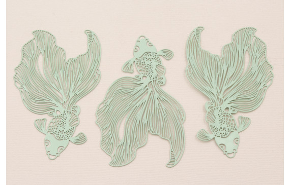 Colgante Pez Tropical Plano 60*35mm turquesa