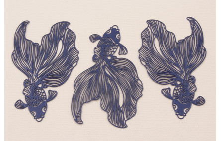 Colgante Pez Tropical Plano 60*35mm Azul oscuro