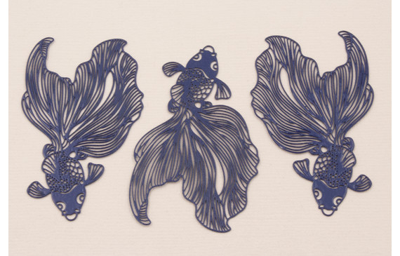 Colgante Pez Tropical Plano 60*35mm Azul oscuro