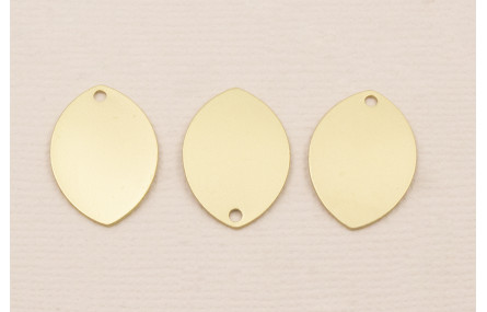 Cuenta Ovalo Curvado 20*14mm Dorado Mate