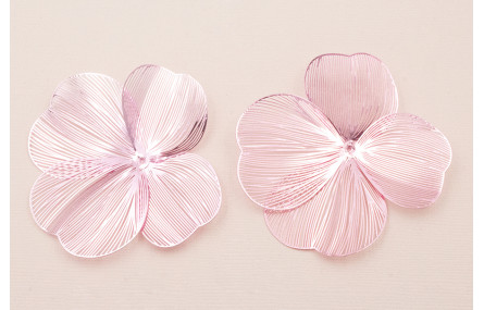 Cuenta Flor 70mm 4 pétalos Moldeable  Rosa Metal