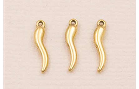 Colgante Pimiento Acero Inox. 316L 13*3mm Baño Oro