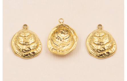 Colgante concha Acero Inox. 15*14mm Oro