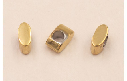Entrepieza Acero Inox. Ovalo 4*2mm Oro