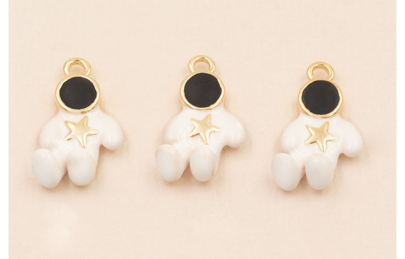 Colgante astronauta 18*12mm Blanco y Negro