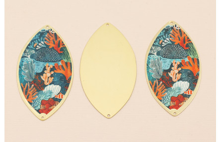 Ovalo 60*33  Oro Mate Mar y Corales