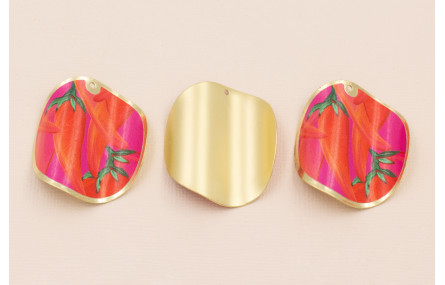 Disco ondulado de 40mm Oro Mate Pimientos