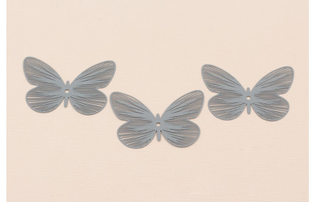 Mariposa Plana 36*25mm Gris
