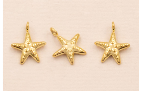 Colgante Estrella de Mar Acero 316L 10*10mm Oro