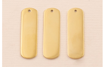 Colgante Chapa Acero Inox 316L 22*7mm Oro