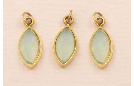 Colgante Acero Inox 316L Cristal Turquesa 10*5mm