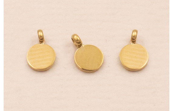 Colgante Chapita de 3mm Acero 316L inox. Oro