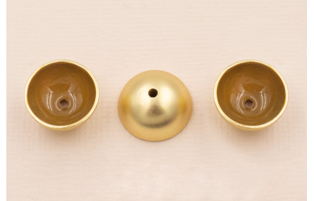 Semi Bola de 13mm con esmalte Marrón y Oro Mate