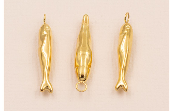 Colgante Pez Stainless 316L Steel 23*4mm  Oro