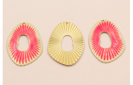 Ovalo Estriado Fuxia ,Beide y Oro mate 47*32